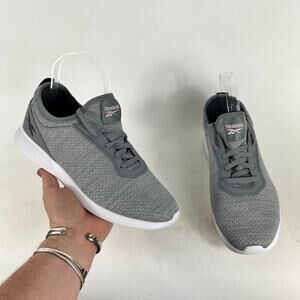 Reebok Sneakers Women's 7 Gray Lace Up Low Top Round Toe Running Athletic Shoes